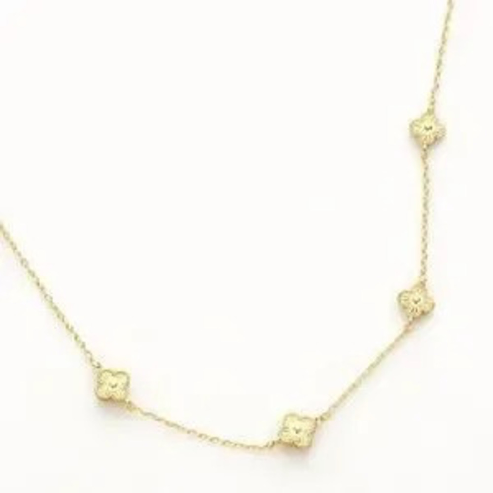 Mini Gold Clover Necklace (7100)